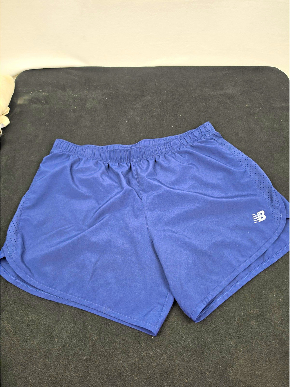 New Balance Women's Blue Athletic Shorts Elastic Waist Drawstring Gym Training L